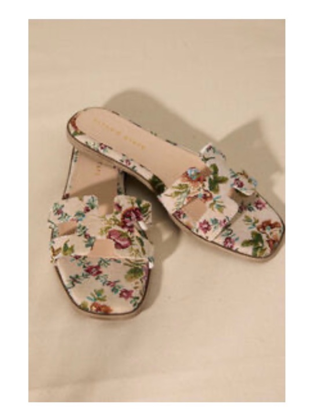 Altar’d State Erika-H Floral Embroidered Slip-On Mules - Beige Floral, 9.5